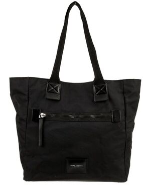 Marc Jacobs Nylon Biker North South Work Tote Bag Black Large Leather Trim